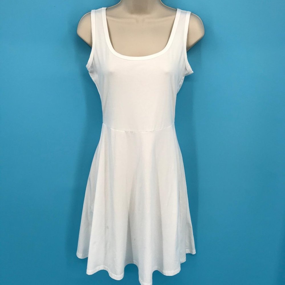 Fensace White Fit & Flair Casual  Dress S